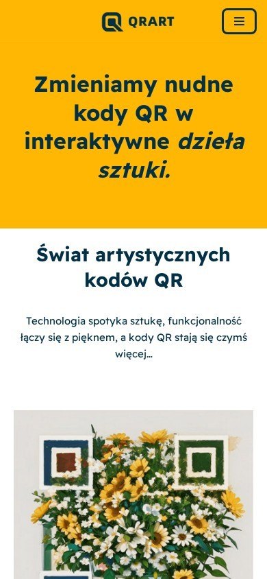 Strona QR ART — widok na telefonie