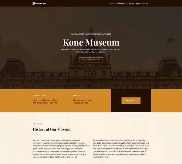 Szablon Muzeum i galeria sztuki